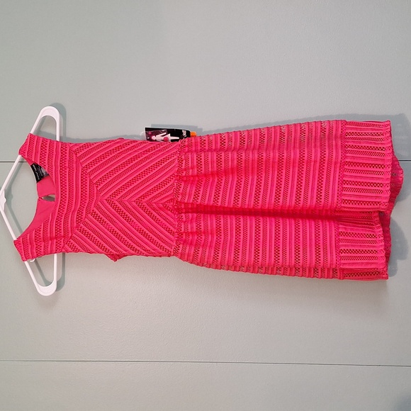 NWT Paper Doll Coral sleeveless lace mesh summer dress Size 12 - Picture 1 of 11